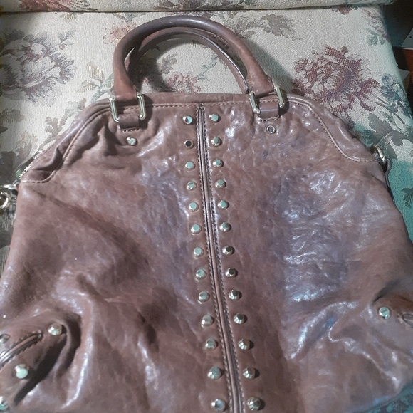 Michael Kors Brown Studded Leather Bag - Picture 4 of 11